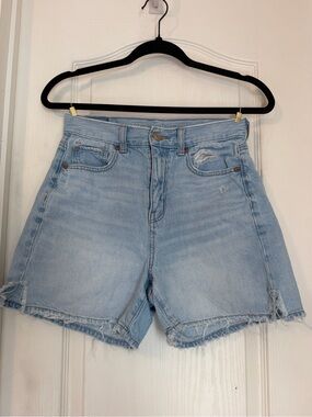 American Eagle Outfitters Light Blue High-Rise Denim Shorts